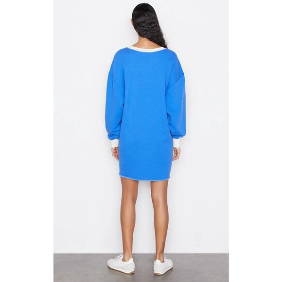 FRAME Oversized Sweatshirt Dress Jet Stream Multi Size XS/Small - Picture 3 of 14